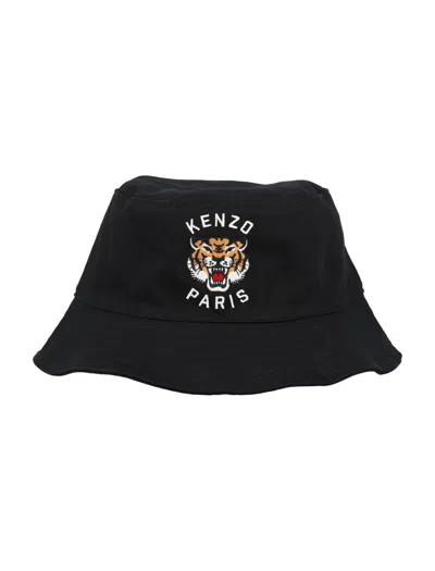 Kenzo Lucky Tiger Bucket Hat In Black