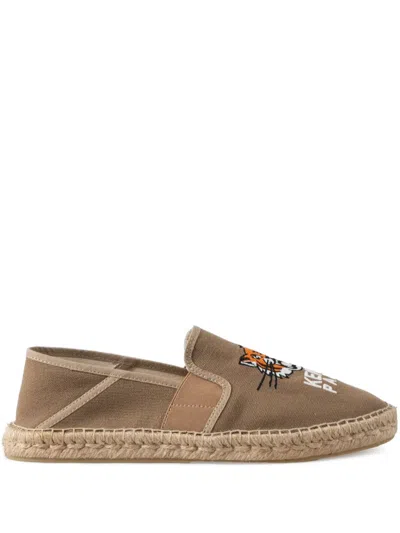Kenzo Lucky Tiger Canvas Espadrilles In 中性色