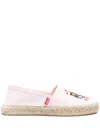 Kenzo Lucky Tiger Embroidered Espadrilles In Pink