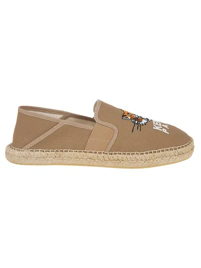 Kenzo Lucky Tiger Elastic Slip On Espadrilles In Grege