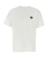 Kenzo White Crewneck T-shirt With Logo Patch On The Front In Cotton Man In Gray