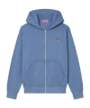 Kenzo Lucky Tiger Embroidery Zipper Hoodie In Blue