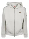 Kenzo Lucky Tiger Zip-up Hoodie In Gris Clair