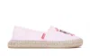 Kenzo Lucky Tiger Embroidered Espadrilles In Pink