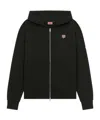 Kenzo Lucky Tiger-motif Zip-up Hoodie In Black