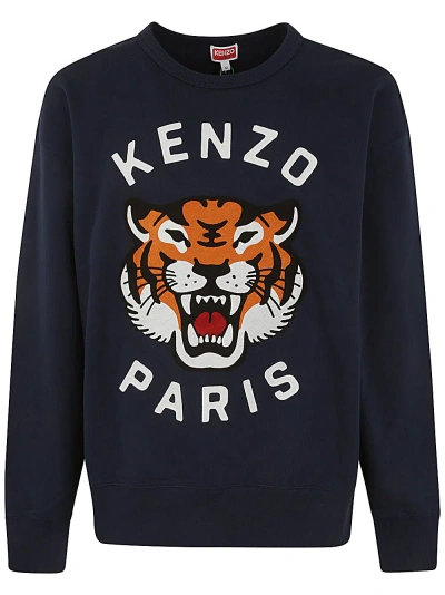 Kenzo Lucky Tiger Oversize Sweat In Blue