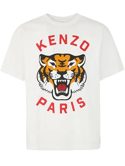 Kenzo Lucky Tiger Oversize T-shirt Clothing In White