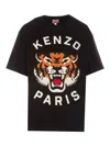 Kenzo Lucky Tiger Cotton T-shirt In Black