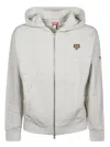 Kenzo Lucky Tiger Zip-up Hoodie In Gris Clair