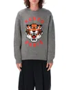 Kenzo Lucy Tiger-intarsia Jumper In Grey