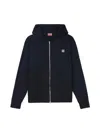 Kenzo Lucky Tiger-motif Zip-up Hoodie In Black