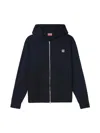 Kenzo Lucky Tiger-motif Zip-up Hoodie In Black