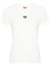 Kenzo 'lucky Tiger Crest' Embroidered Classic T-shirt In White