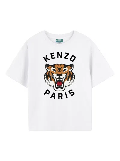 Kenzo Kids' Lucky Tiger T-shirt In White