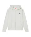 Kenzo Lucky Tiger Zip-up Hoodie In White