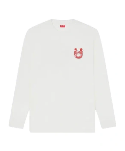 Kenzo 'lunar New Year' Relax Long Sleeve T-shirt In Cotton In White