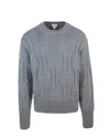 Kenzo Geometric-pattern Knitwear Sweater In Gray