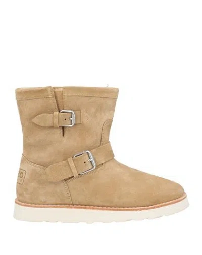 Kenzo Man Ankle Boots Sand Size 8.5 Leather In Beige
