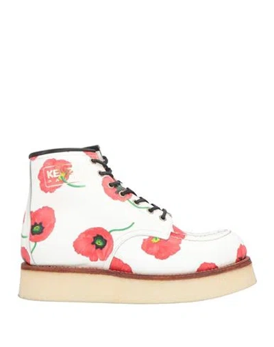 Kenzo Man Ankle Boots White Size 8.5 Leather