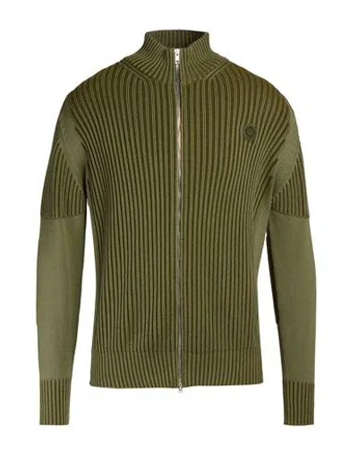 Kenzo Man Cardigan Khaki Size S Cotton, Wool In Beige