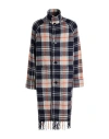 Kenzo Man Coat Navy Size 40 Wool In Multi