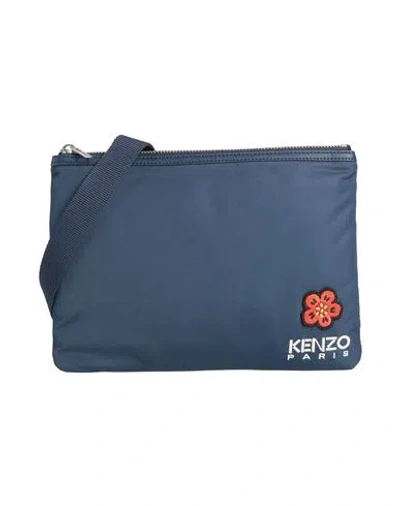 Kenzo Man Cross-body Bag Blue Size - Polyester, Polyurethane