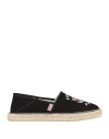 Kenzo Canvas Espadrilles With Logo Embroidery In Black