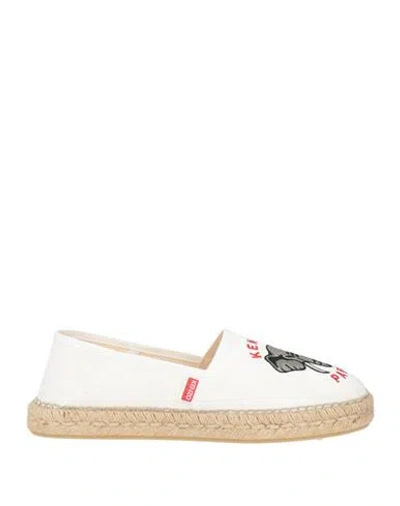Kenzo Man Espadrilles Ivory Size 9.5 Textile Fibers In White