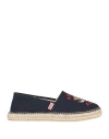 KENZO KENZO MAN ESPADRILLES NAVY BLUE SIZE 8.5 TEXTILE FIBERS