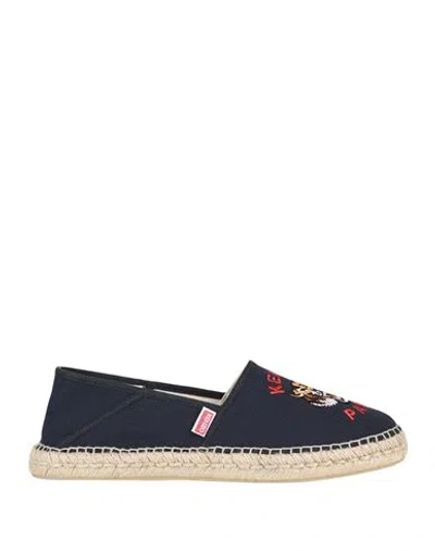 Kenzo Man Espadrilles Navy Size 8.5 Textile Fibers In Navy Blue