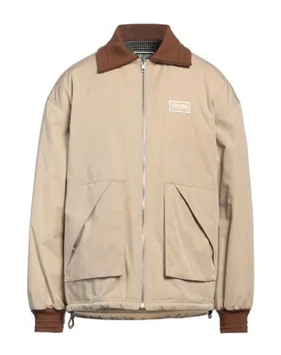 Kenzo Man Jacket Beige Size Xl Cotton, Polyamide, Acrylic, Wool, Elastane