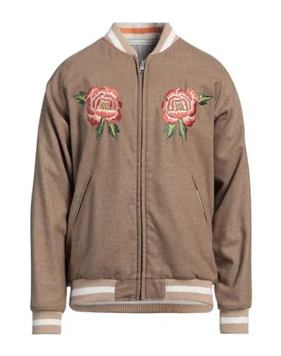 Kenzo Man Jacket Khaki Size M Wool, Cotton, Rayon In Beige