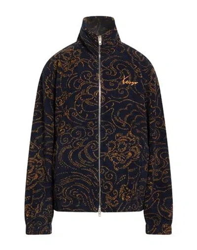 Kenzo Man Jacket Navy Size L Polyester, Acrylic In Blue