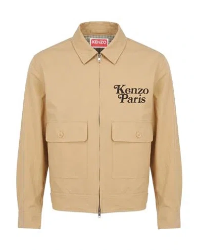 Kenzo Man Jacket Sand Size S Cotton, Polyamide