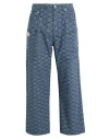Kenzo Monkey Workwear Jeans With Seigaiha Print In Blue