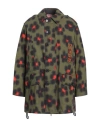 Kenzo Man Overcoat & Trench Coat Military Green Size S Cotton, Acrylic, Wool In Green