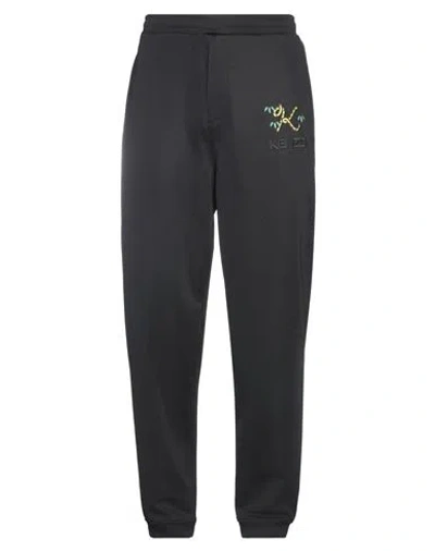 Kenzo Man Pants Black Size M Polyester, Cotton