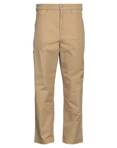 Kenzo Man Pants Camel Size 33 Cotton, Polyurethane In Beige
