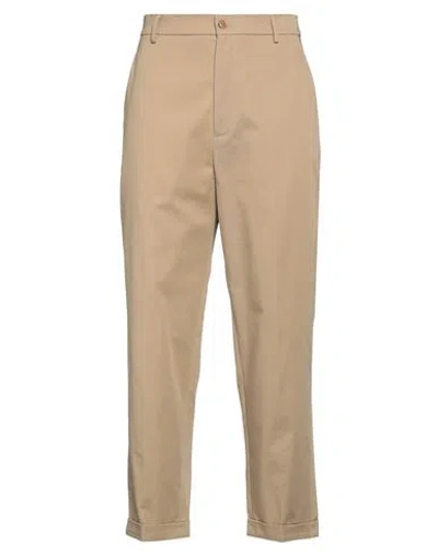 Kenzo Man Pants Sand Size 32 Cotton In Brown