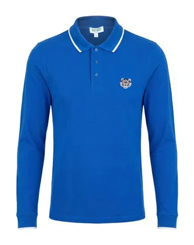 Kenzo Man Polo Shirt Bright Blue Size S Cotton