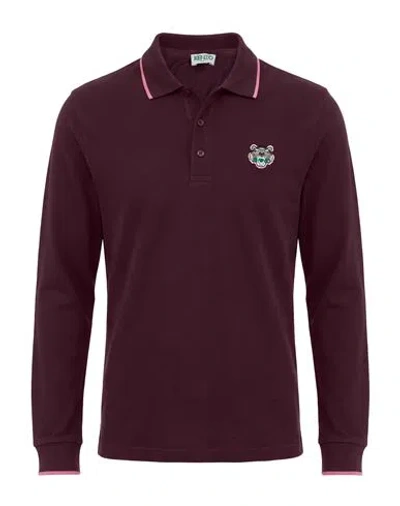 Kenzo Man Polo Shirt Plum Size S Cotton In Purple