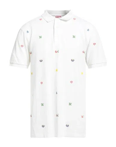 Kenzo Man Polo Shirt White Size Xs Cotton