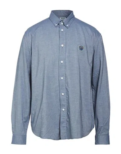 Kenzo Man Shirt Blue Size S Cotton