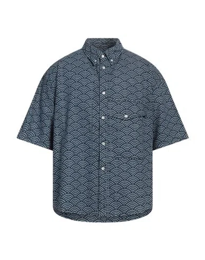 Kenzo Man Shirt Blue Size S Cotton In Gray