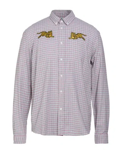 Kenzo Man Shirt Burgundy Size M Cotton In Red