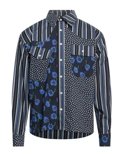 Kenzo Man Shirt Midnight Blue Size 15 Cotton
