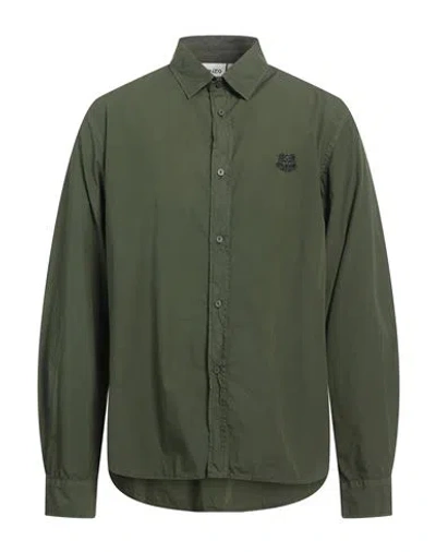 Kenzo Man Shirt Military Green Size 16 Cotton