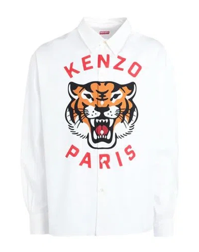 Kenzo Man Shirt White Size 15 Cotton