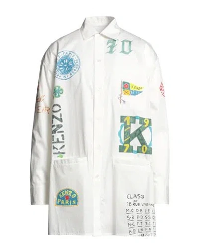 Kenzo Man Shirt White Size S Cotton