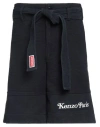 Kenzo Logo-patch Cotton Shorts In Blue